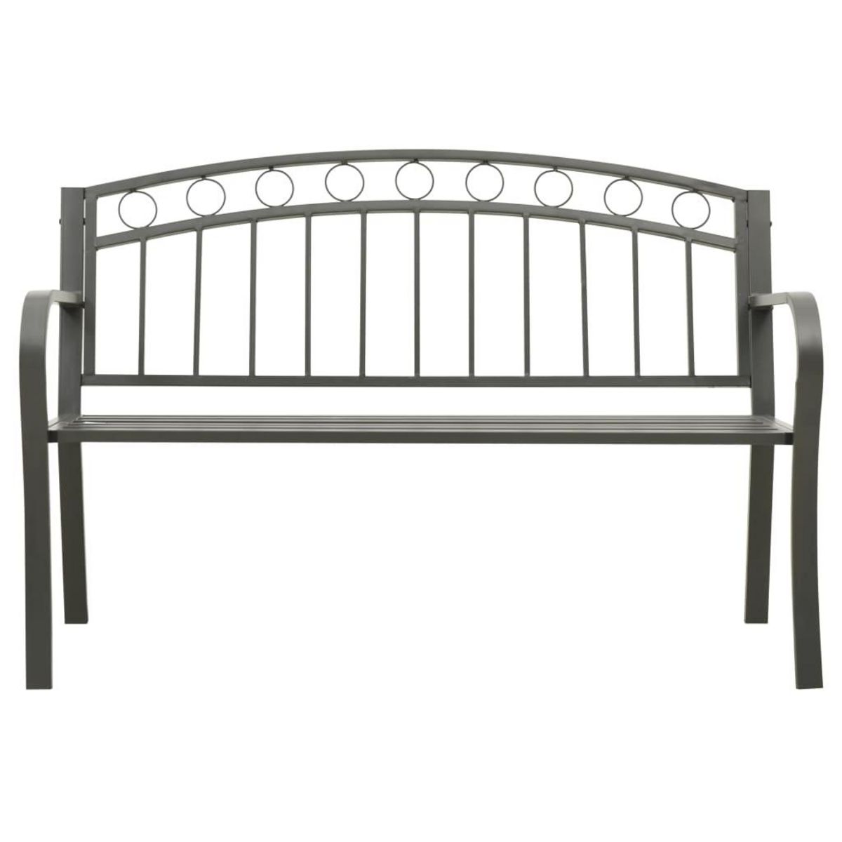 VIDAXL Banc de jardin Gris 120 cm Acier