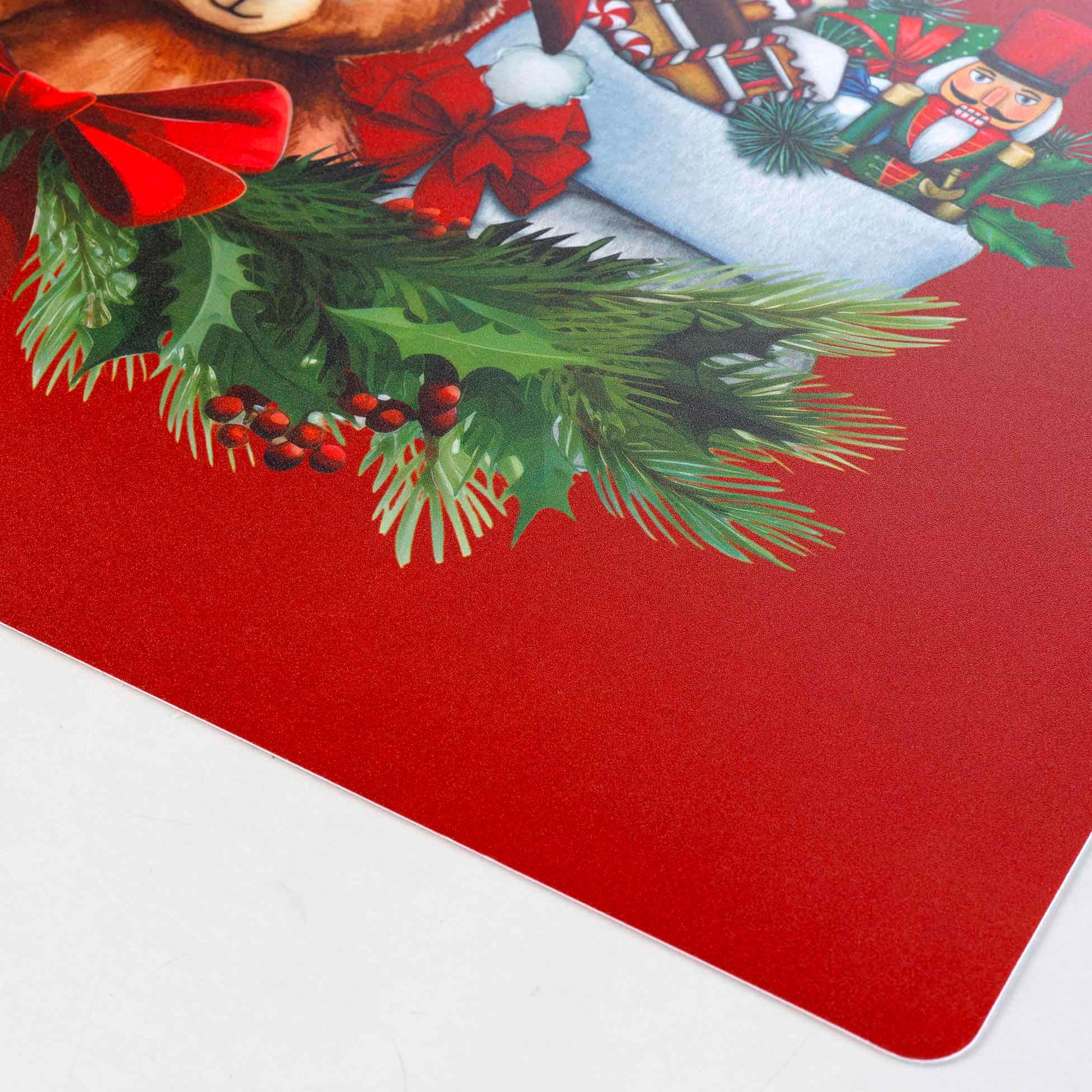 Voir la diapositive 2 : Eden Set de table opaque ourson et chaton de noel