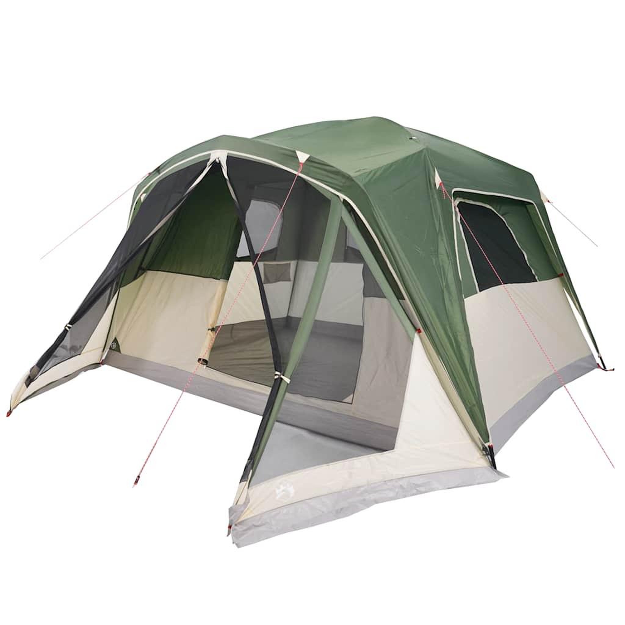 Voir la diapositive 4 : VIDAXL Tente familiale avec porche 6 personnes vert impermeable