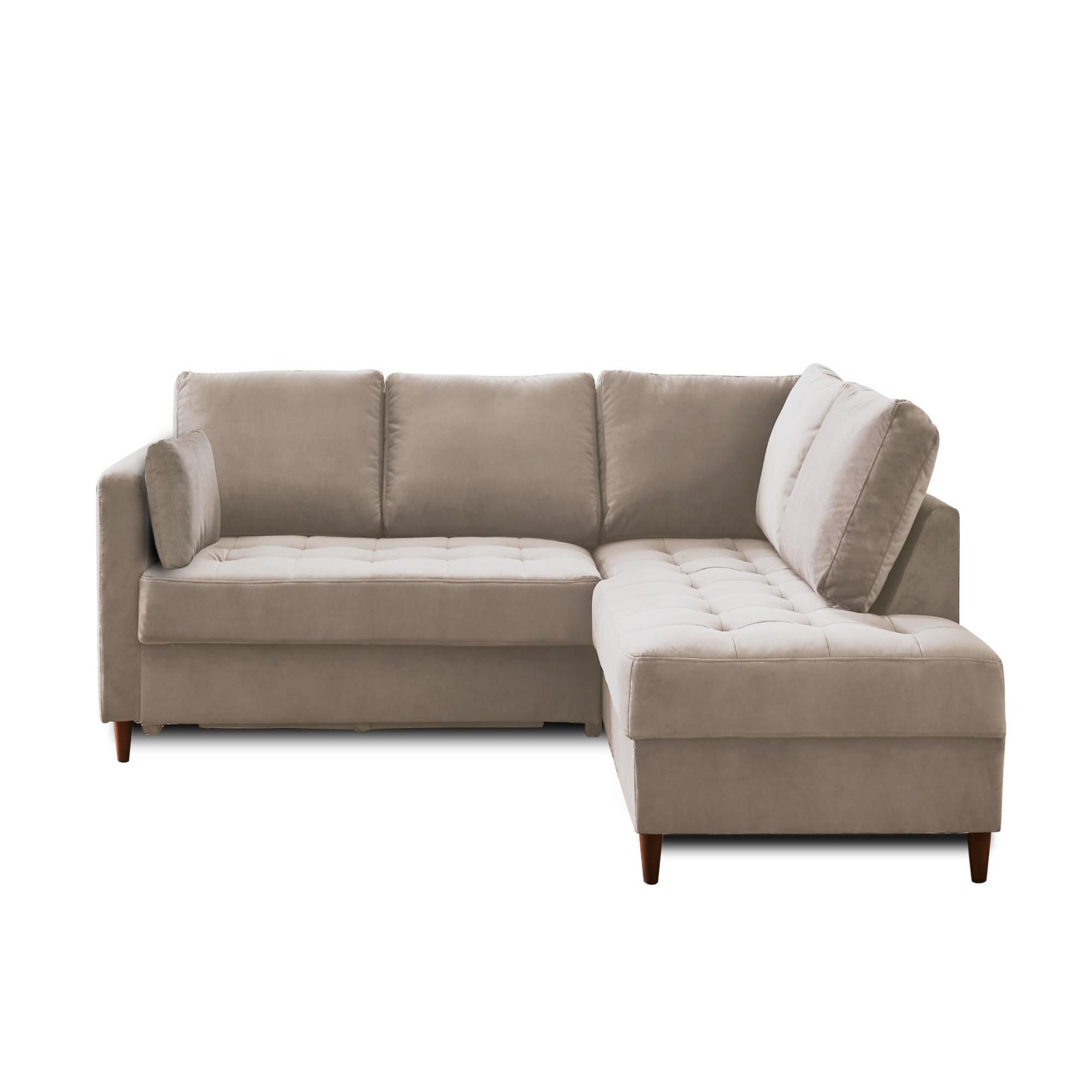 Voir la diapositive 1 : BEST MOBILIER Anna - canapé d'angle droit - 5 places - convertible - en velours