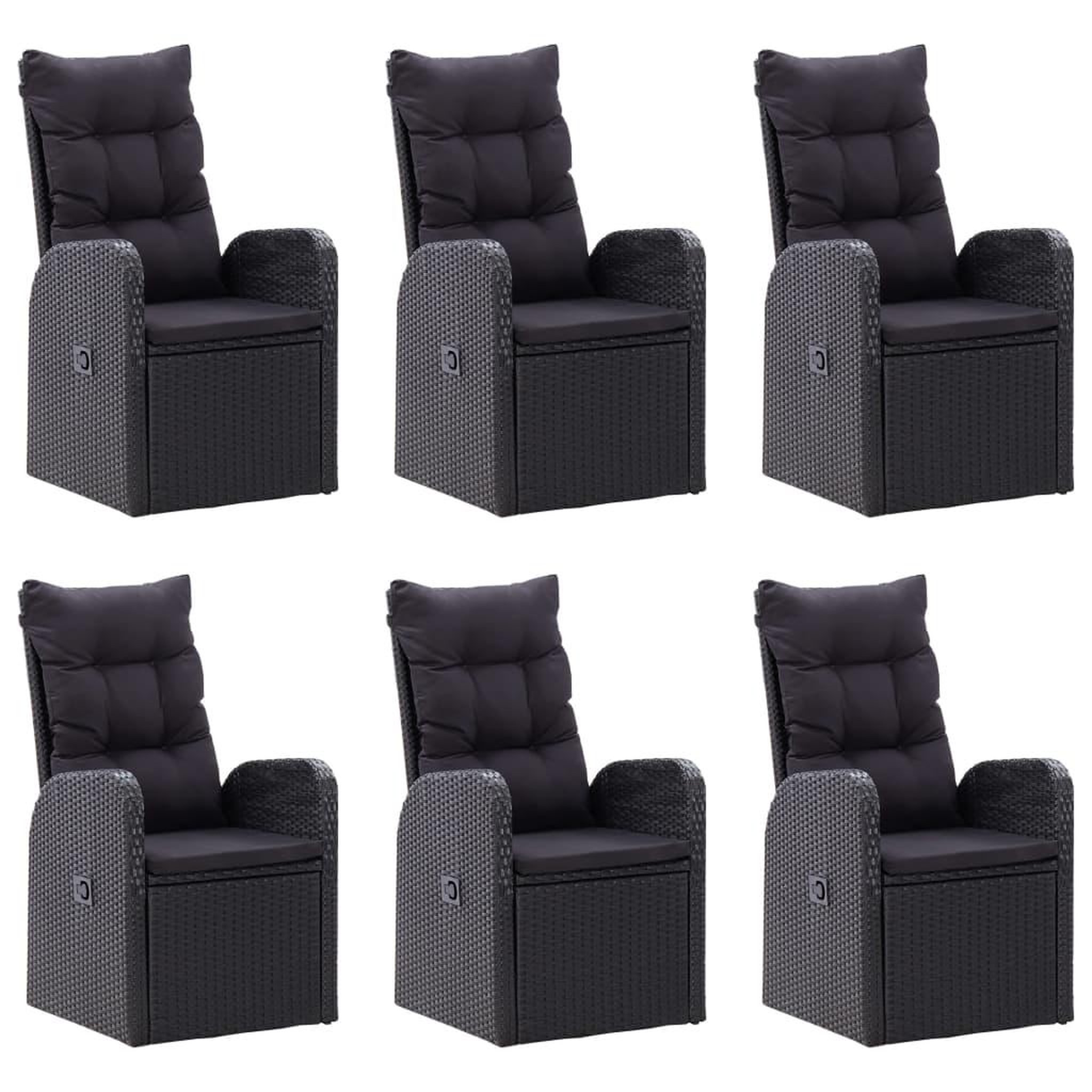 Voir la diapositive 5 : VIDAXL Ensemble a manger de jardin 7 pcs Noir