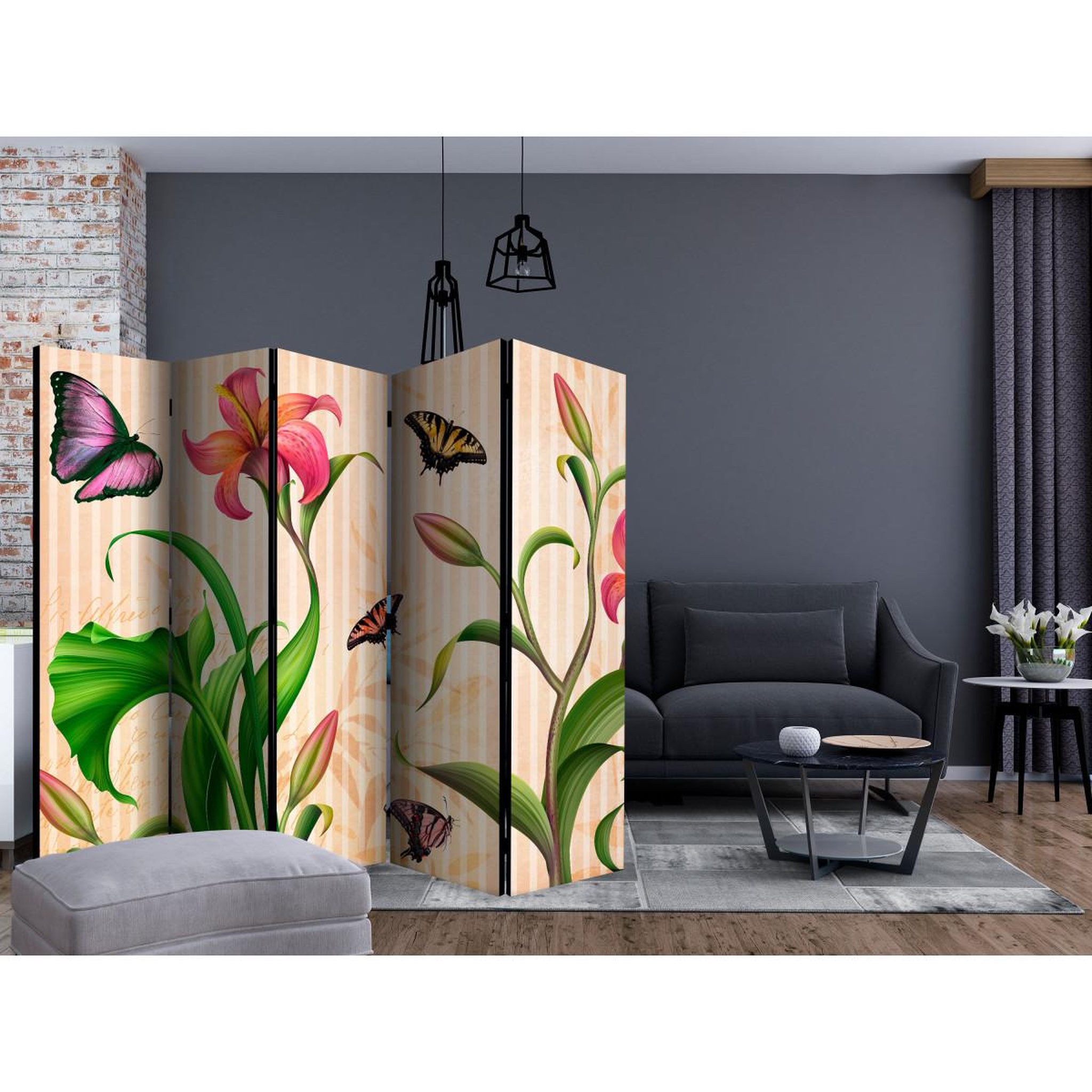 Voir la diapositive 2 : Paris Prix Paravent 5 volets  vintage spring  172x225cm