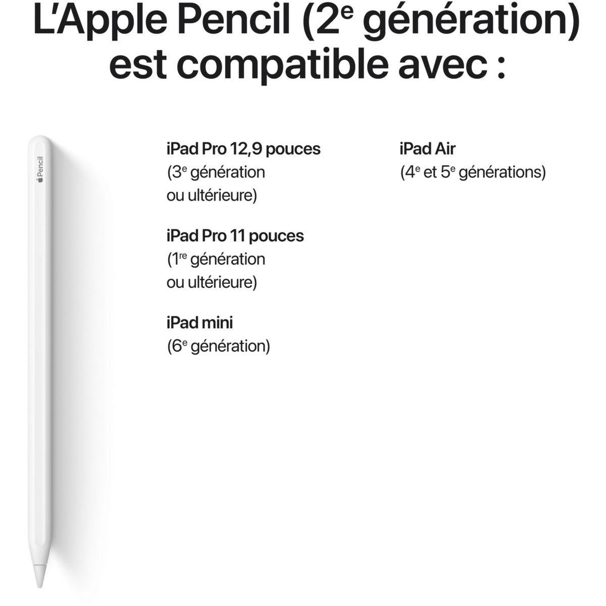 Voir la diapositive 3 : APPLE Stylet pencil 2nd generation