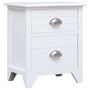 Voir la diapositive 3 : VIDAXL Table de chevet 2 pcs avec 2 tiroirs Blanc