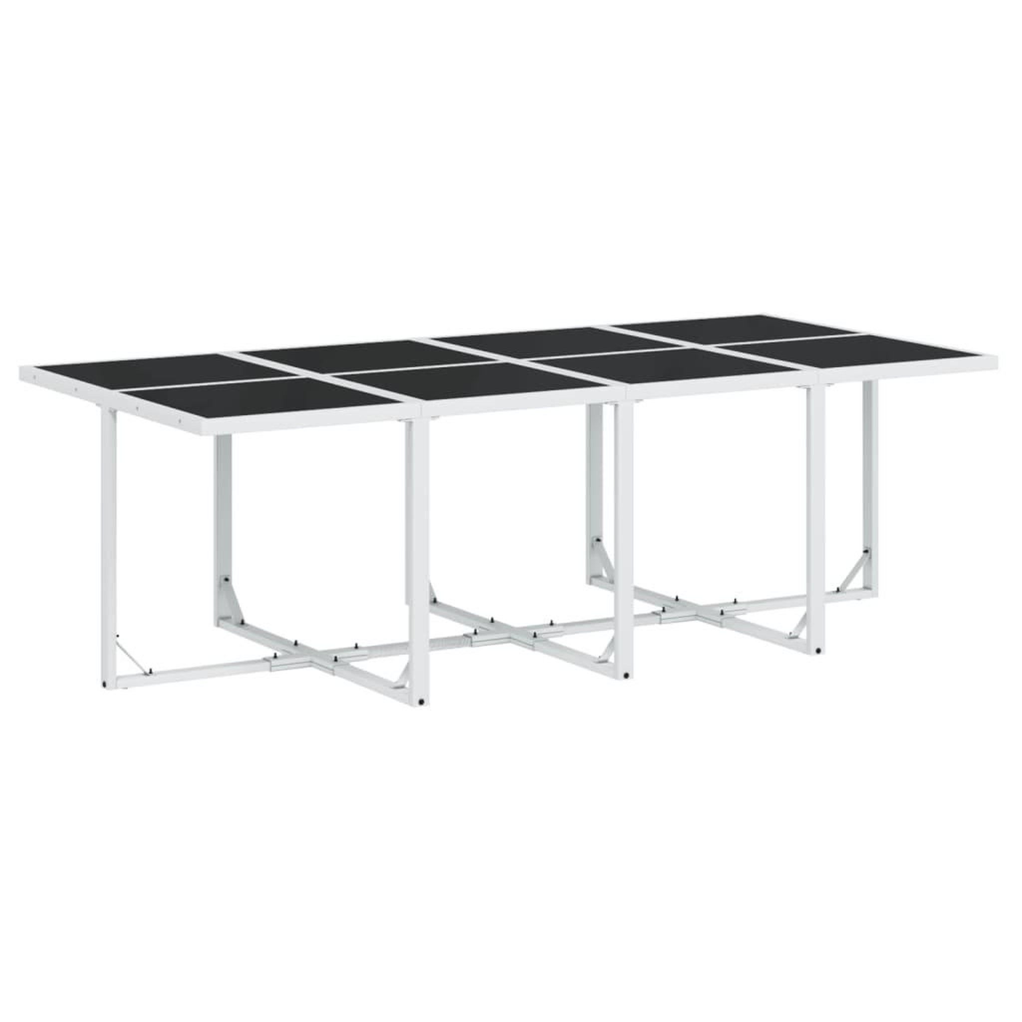 Voir la diapositive 3 : VIDAXL Ensemble a manger de jardin avec coussins 9 pcs blanc textilene