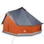 Voir la diapositive 4 : VIDAXL Tente familiale tipi 12 personnes gris et orange impermeable