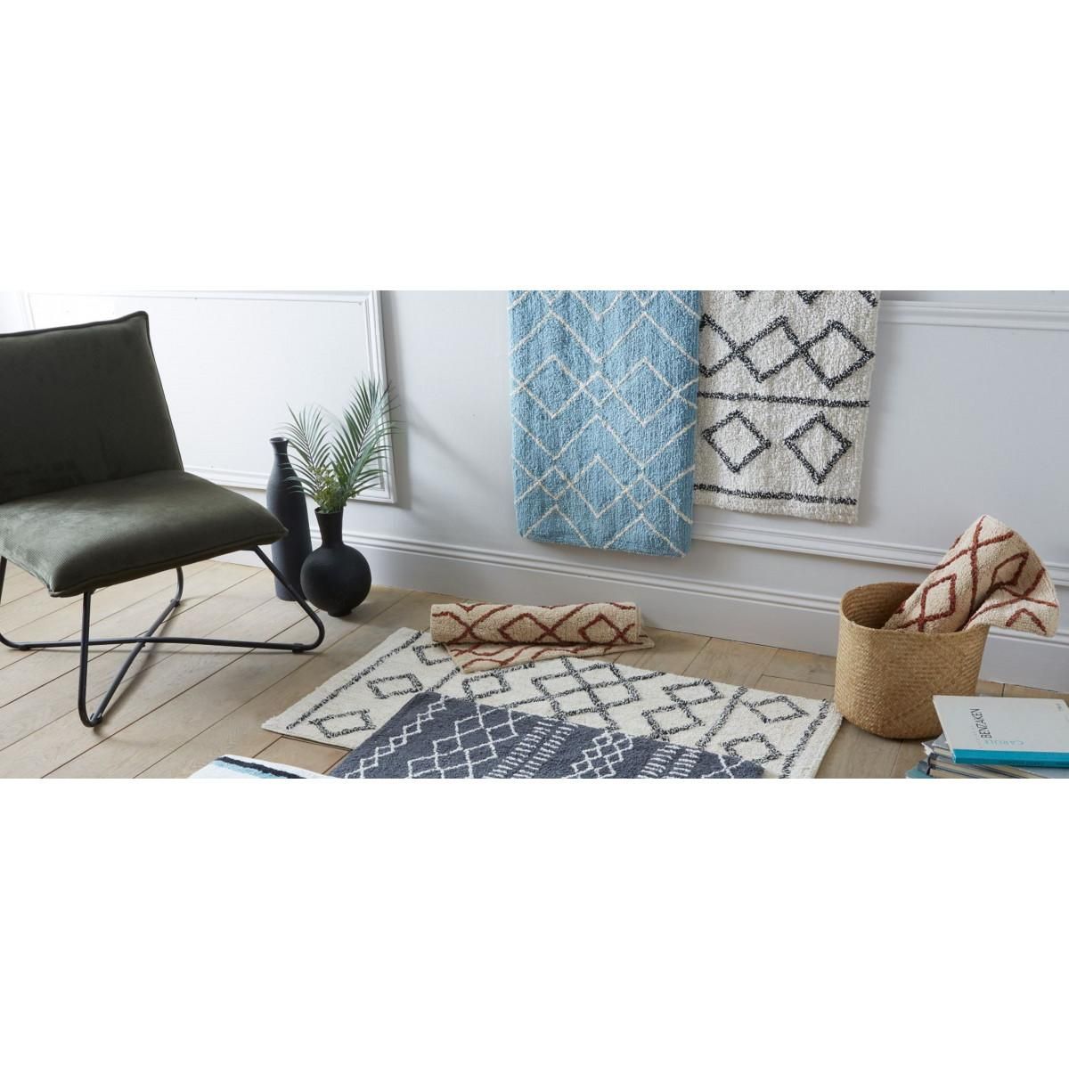 GUY LEVASSEUR Tapis déco en coton tufté fil doré 50x80cm