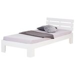 HomeStyle4U Lit 90x200 avec Sommier à Lattes Pin Blanc Sommier Bois Massif