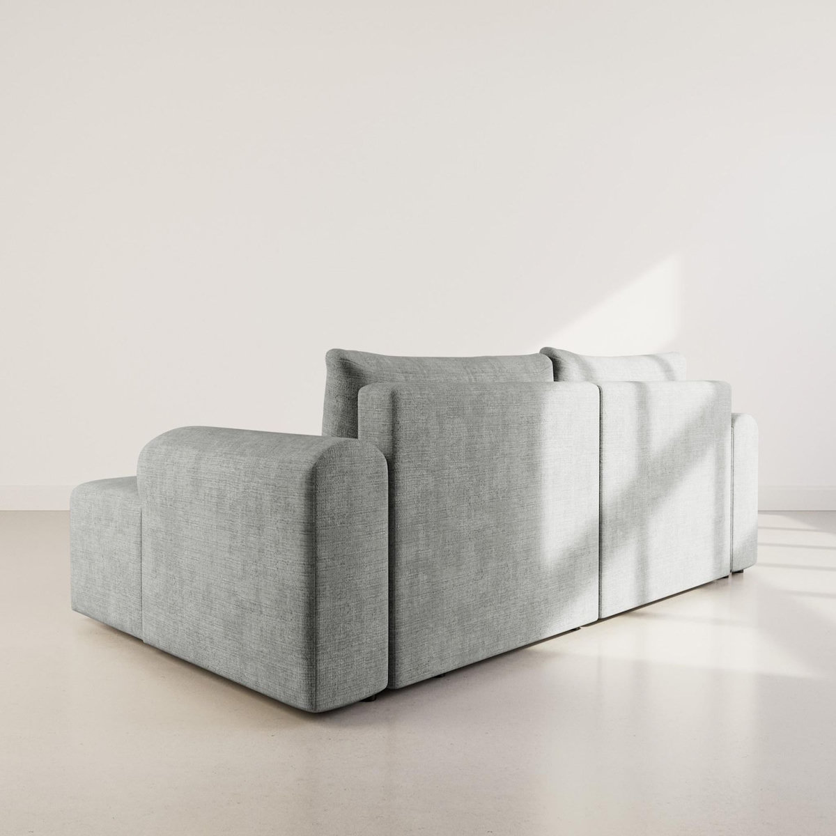 BEST MOBILIER Rebecca - canapé d'angle droit 4 places convertible avec coffre en velours texturé