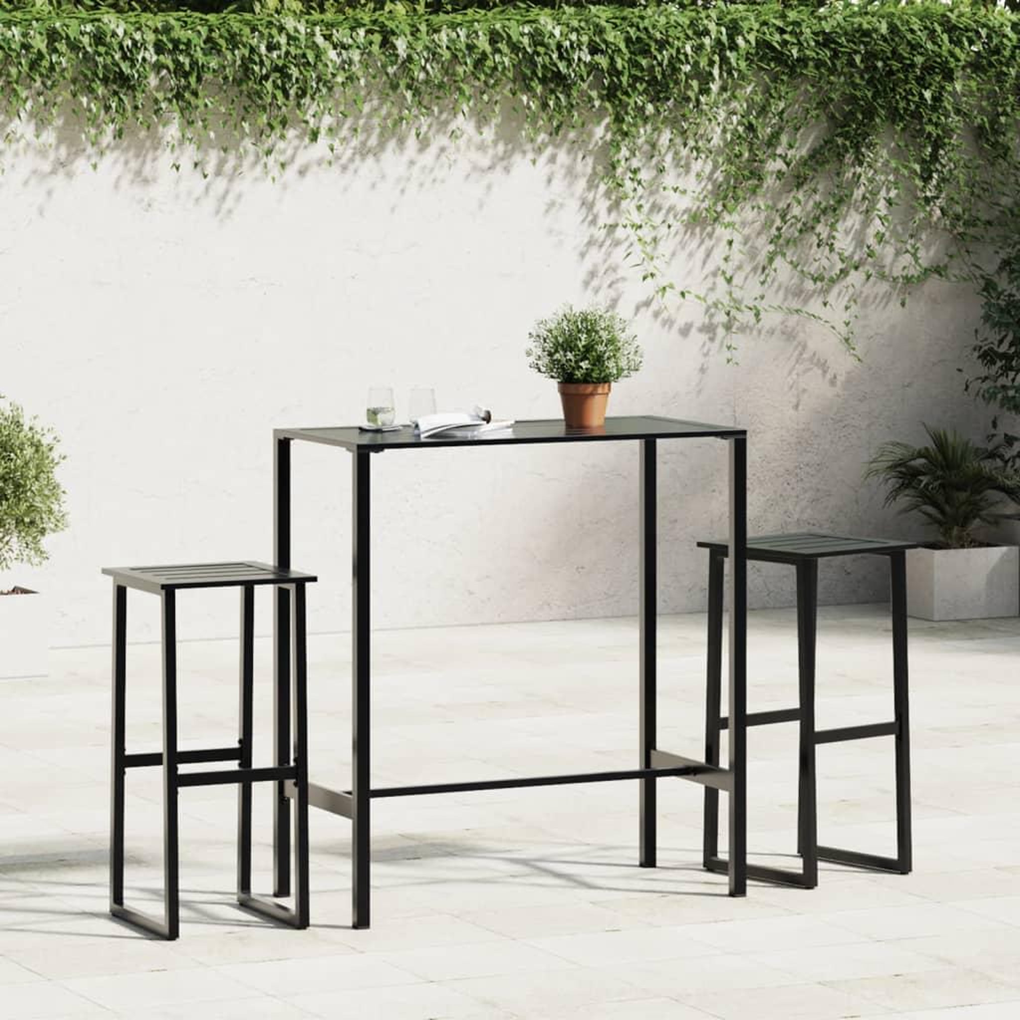 Voir la diapositive 3 : VIDAXL Table de bar noir 100x50x110 cm acier enduit de poudre