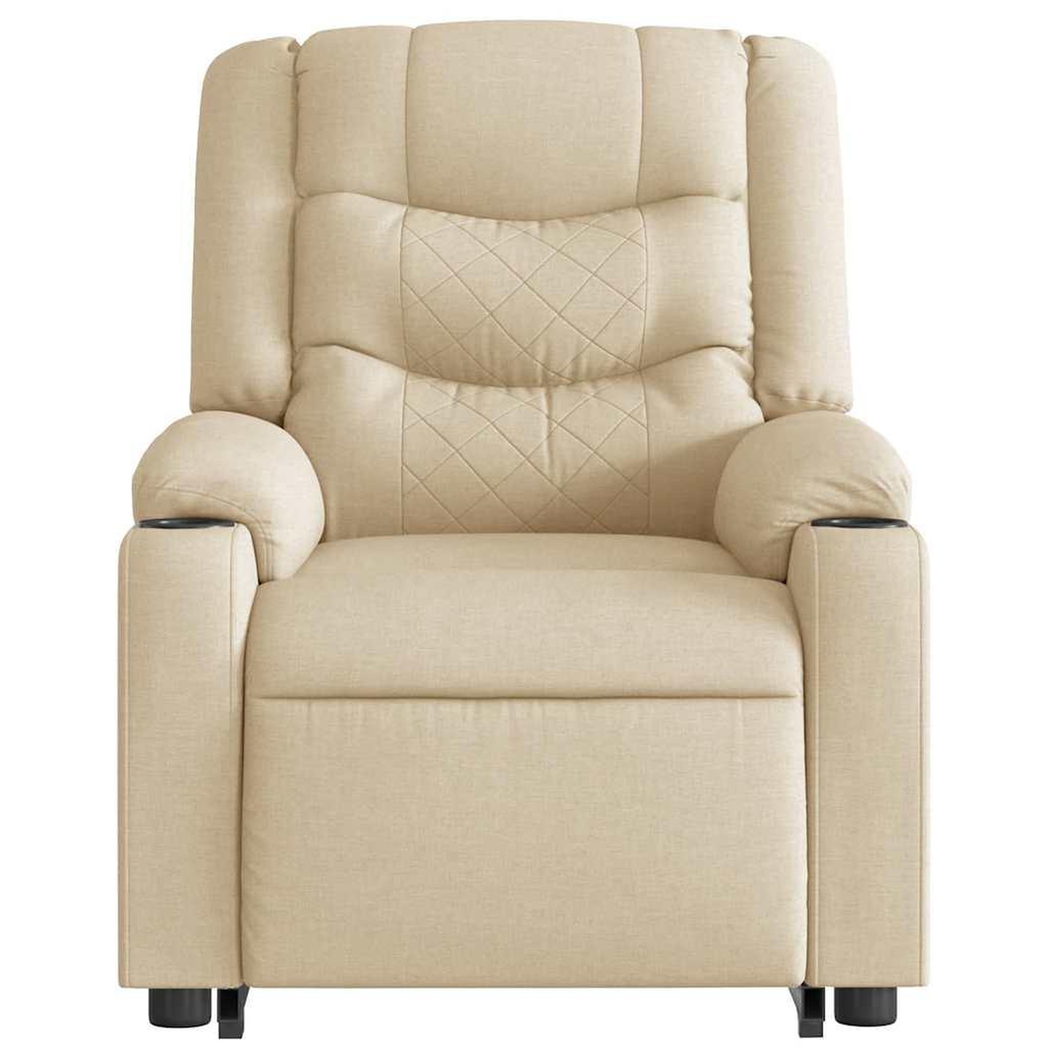 Voir la diapositive 5 : VIDAXL Fauteuil inclinable de massage electrique Creme Tissu