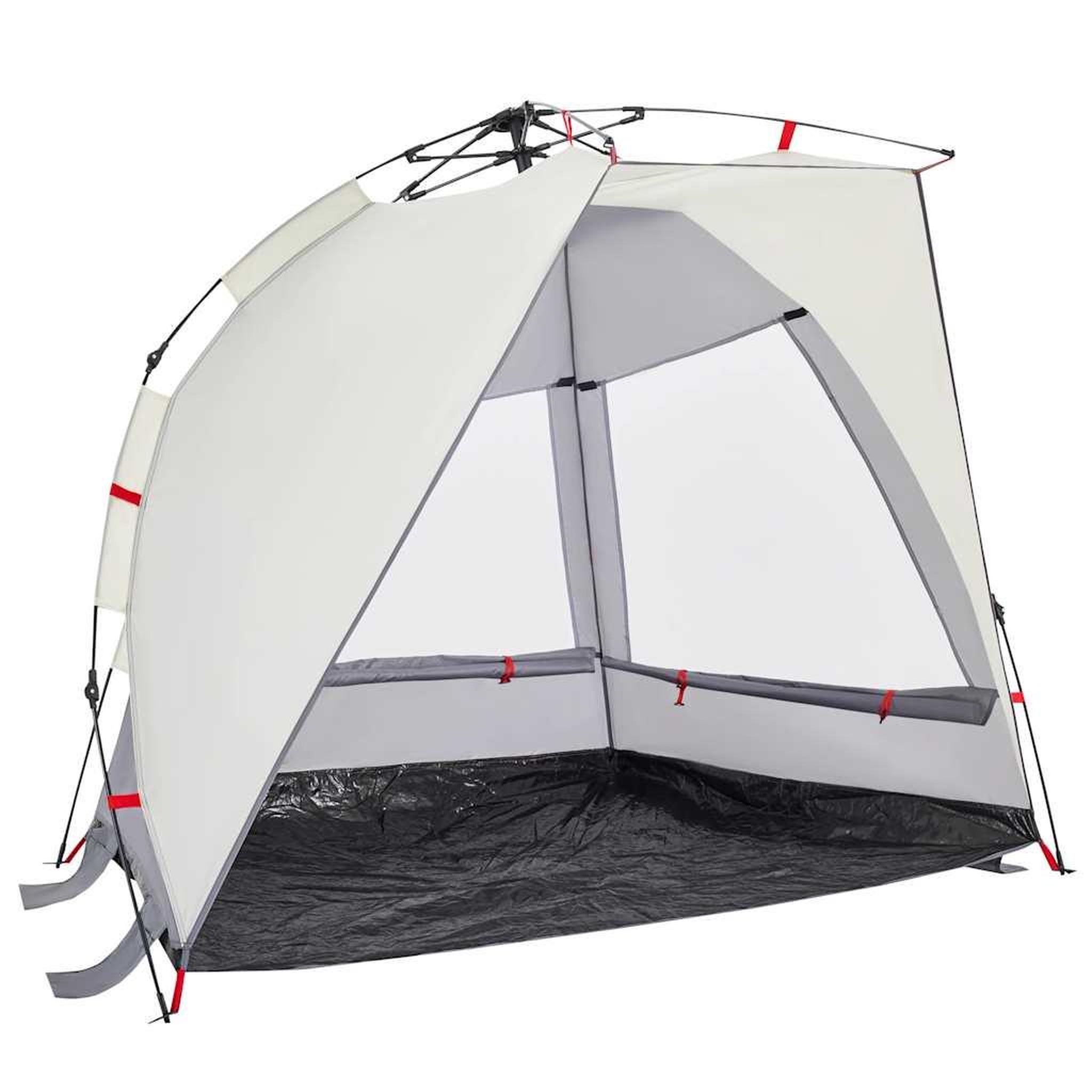 Voir la diapositive 4 : VIDAXL Tente de plage 2 personnes gris liberation rapide impermeable