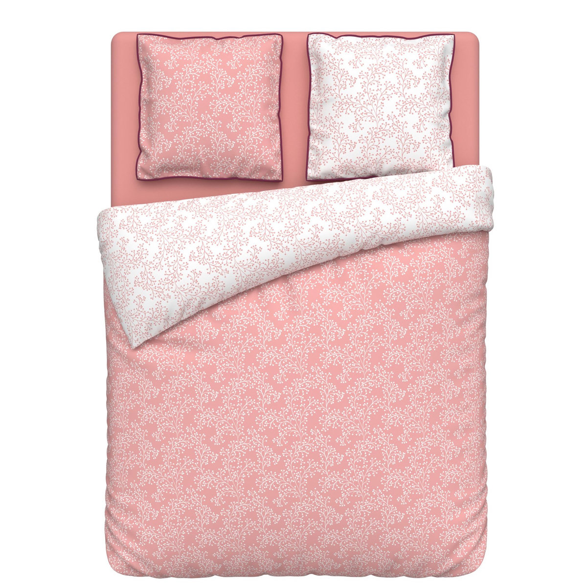 ACTUEL Parure housse de couette fantaisie en percale de coton 70 fils FRANCHIE