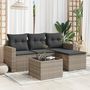 Voir la diapositive 1 : VIDAXL Salon de jardin 5 pcs avec coussins gris resine tressee