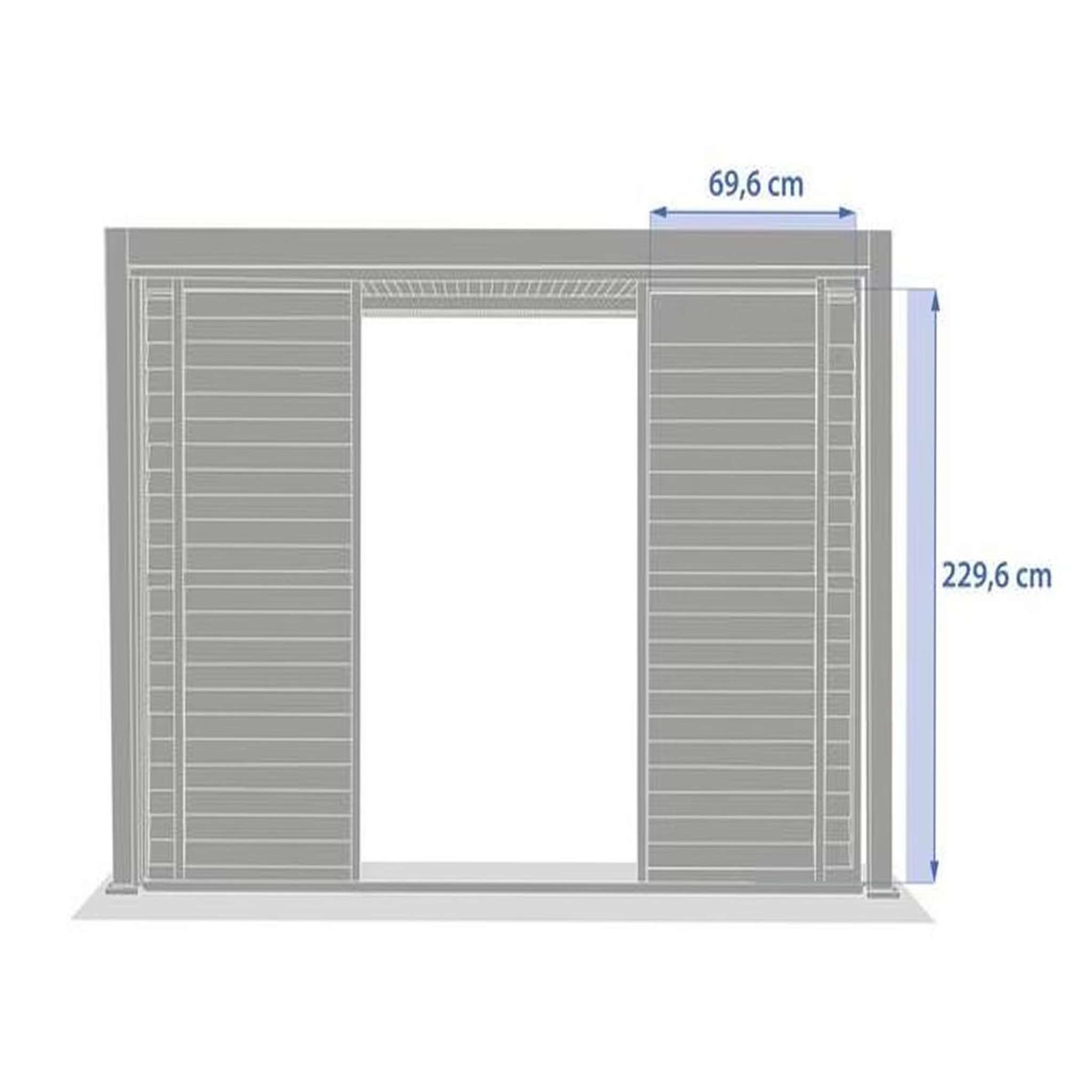 Voir la diapositive 2 : HESPERIDE Persiennes coulissantes pour pergola evora côté 3 m argile - hespéride