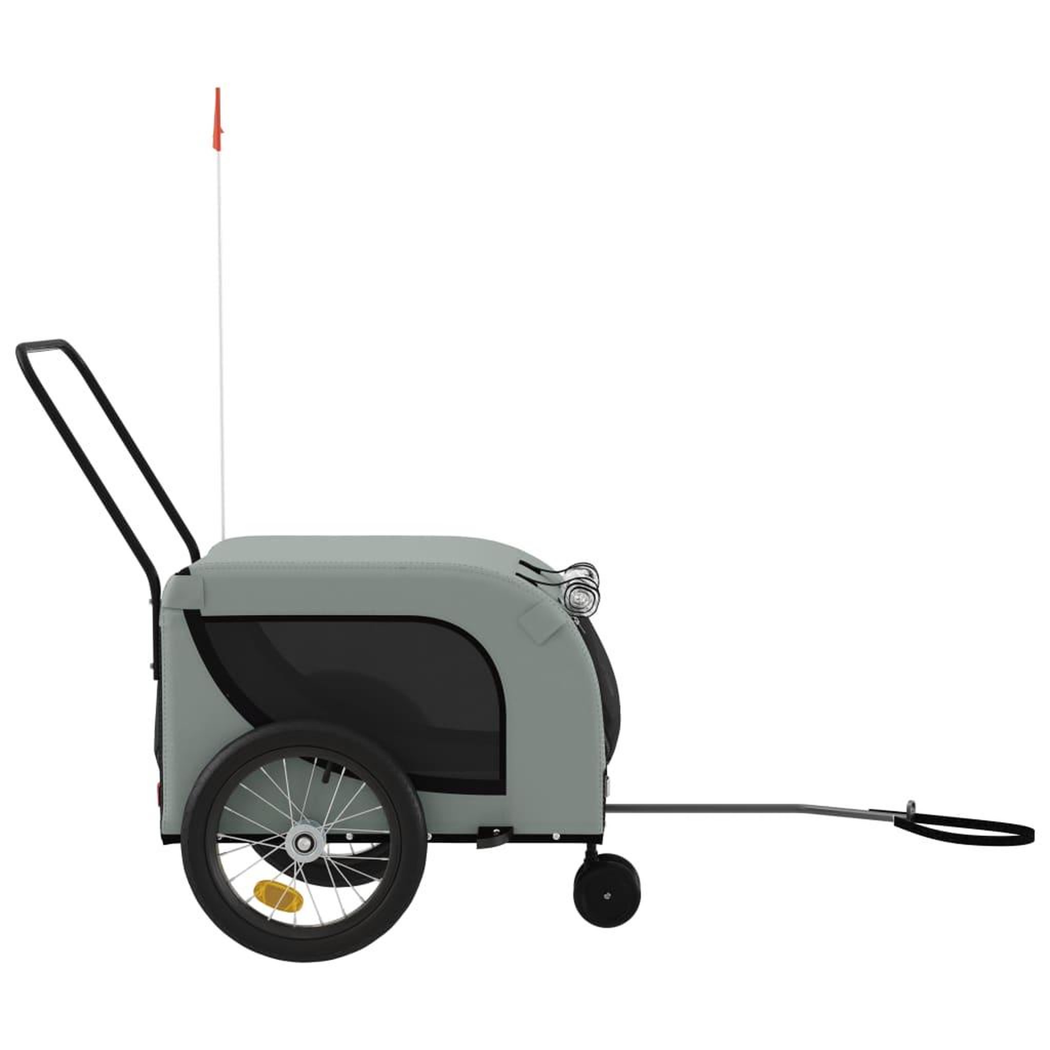 Voir la diapositive 5 : VIDAXL Remorque de velo pour animaux de compagnie gris et noir