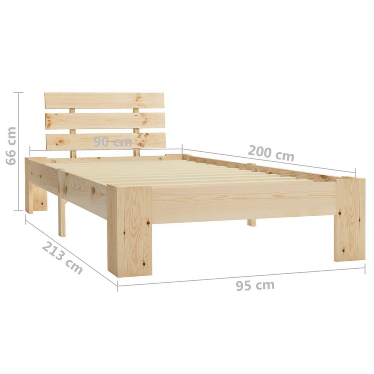 VIDAXL Cadre de lit sans matelas bois de pin massif 90x200 cm
