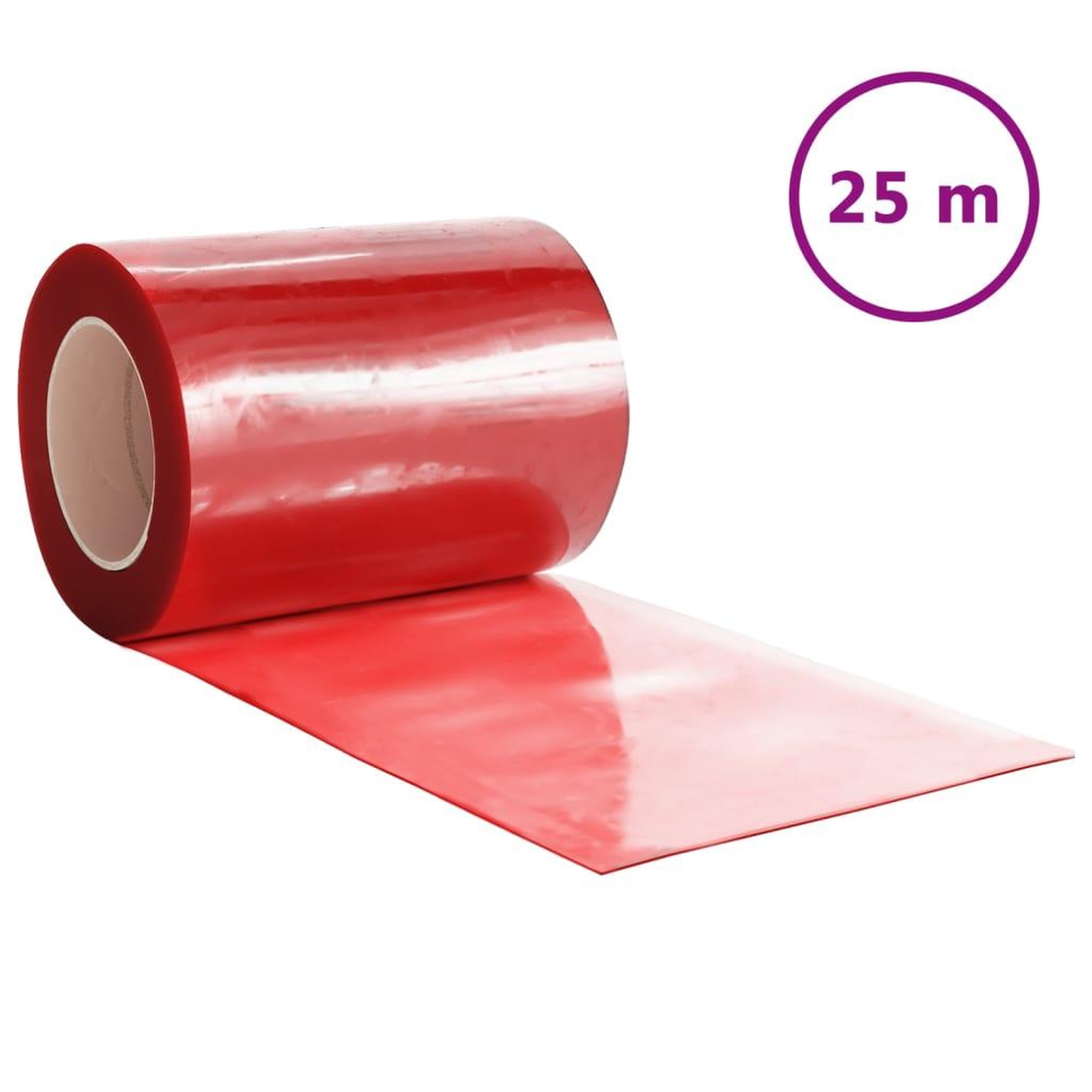 Voir la diapositive 2 : VIDAXL Rideau de porte rouge 300 mmx2,6 mm 25 m PVC