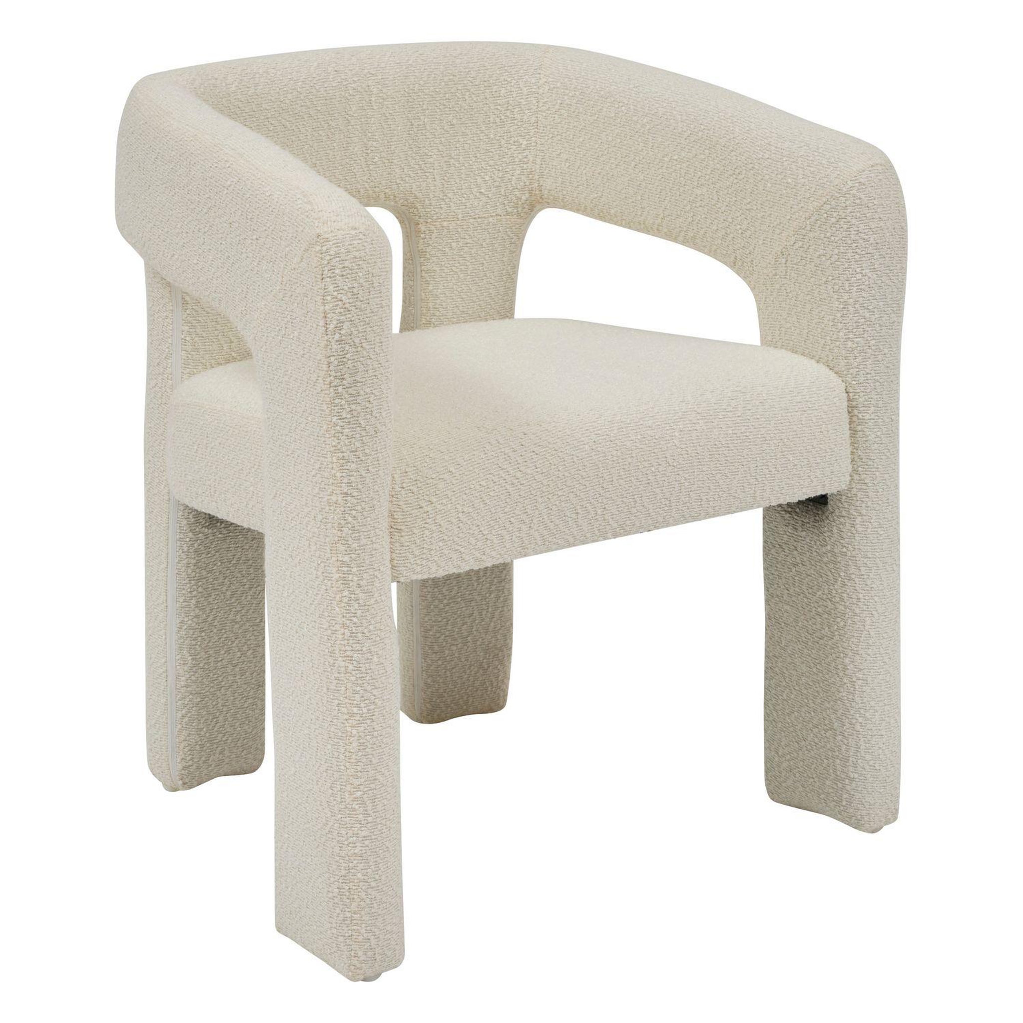 ATMOSPHERA Fauteuil à dîner en bouclette amos - blanc