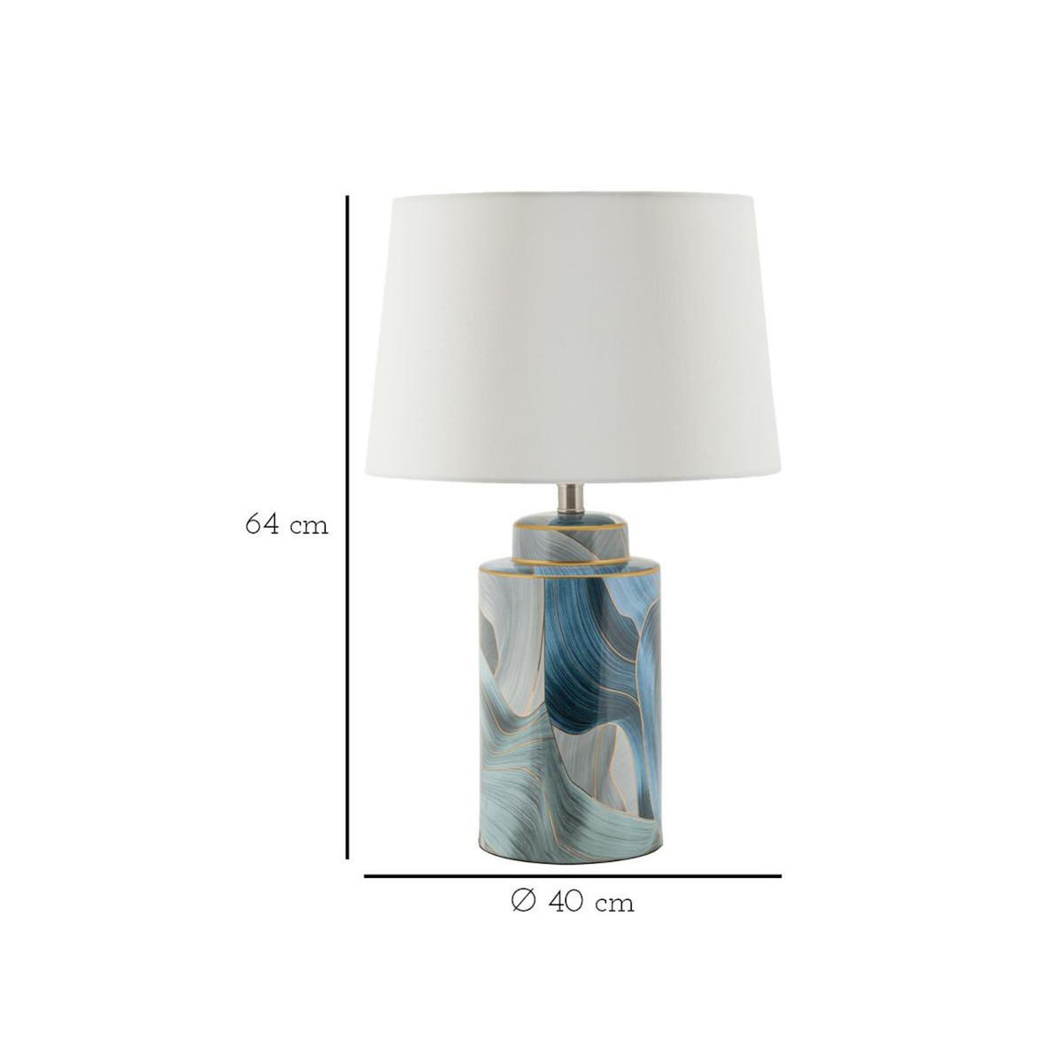 Paris Prix Lampe à Poser en Céramique  Elegant  64cm Bleu