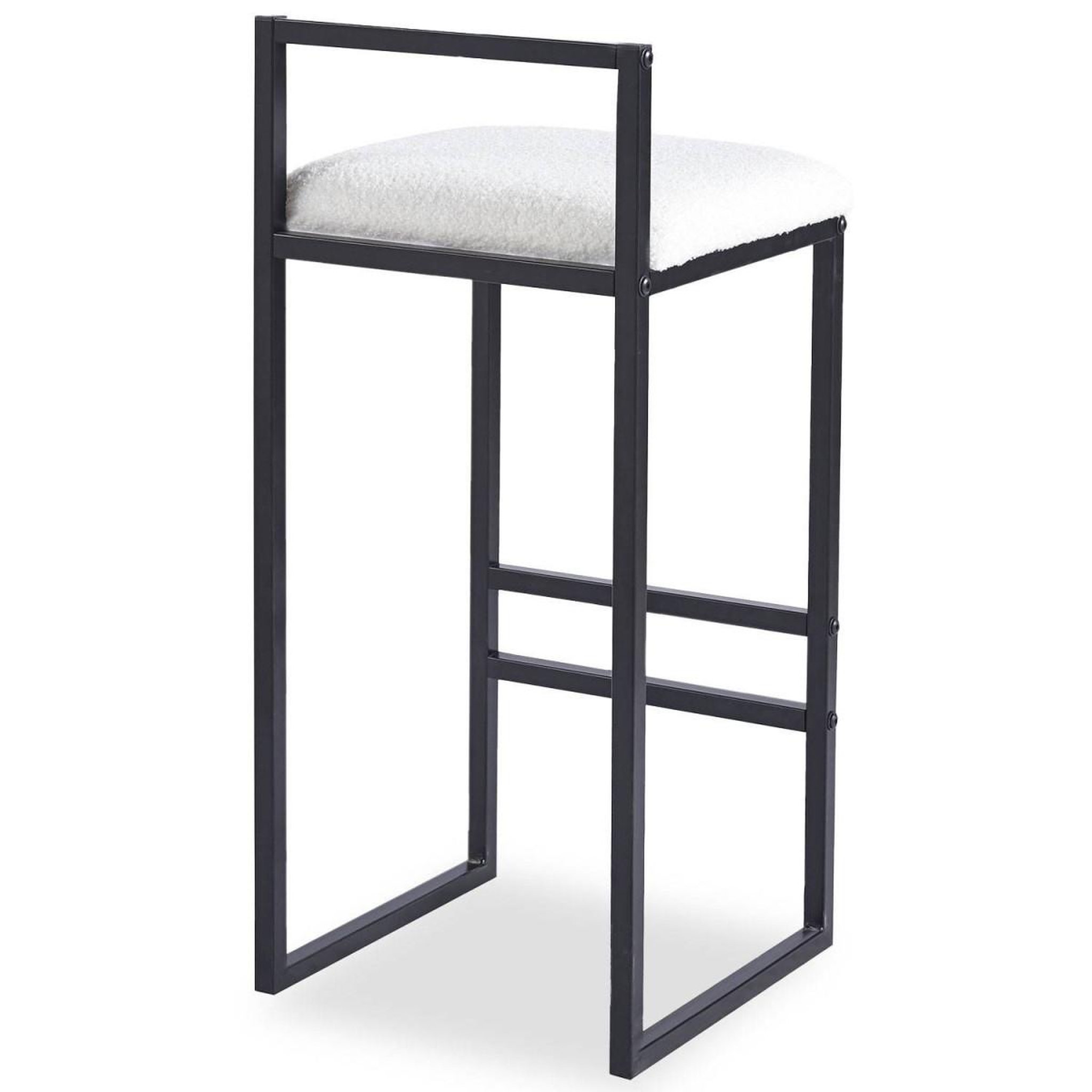 Voir la diapositive 5 : Paris Prix Tabouret de Bar Bouclette  Dakota  80cm Crème & Noir
