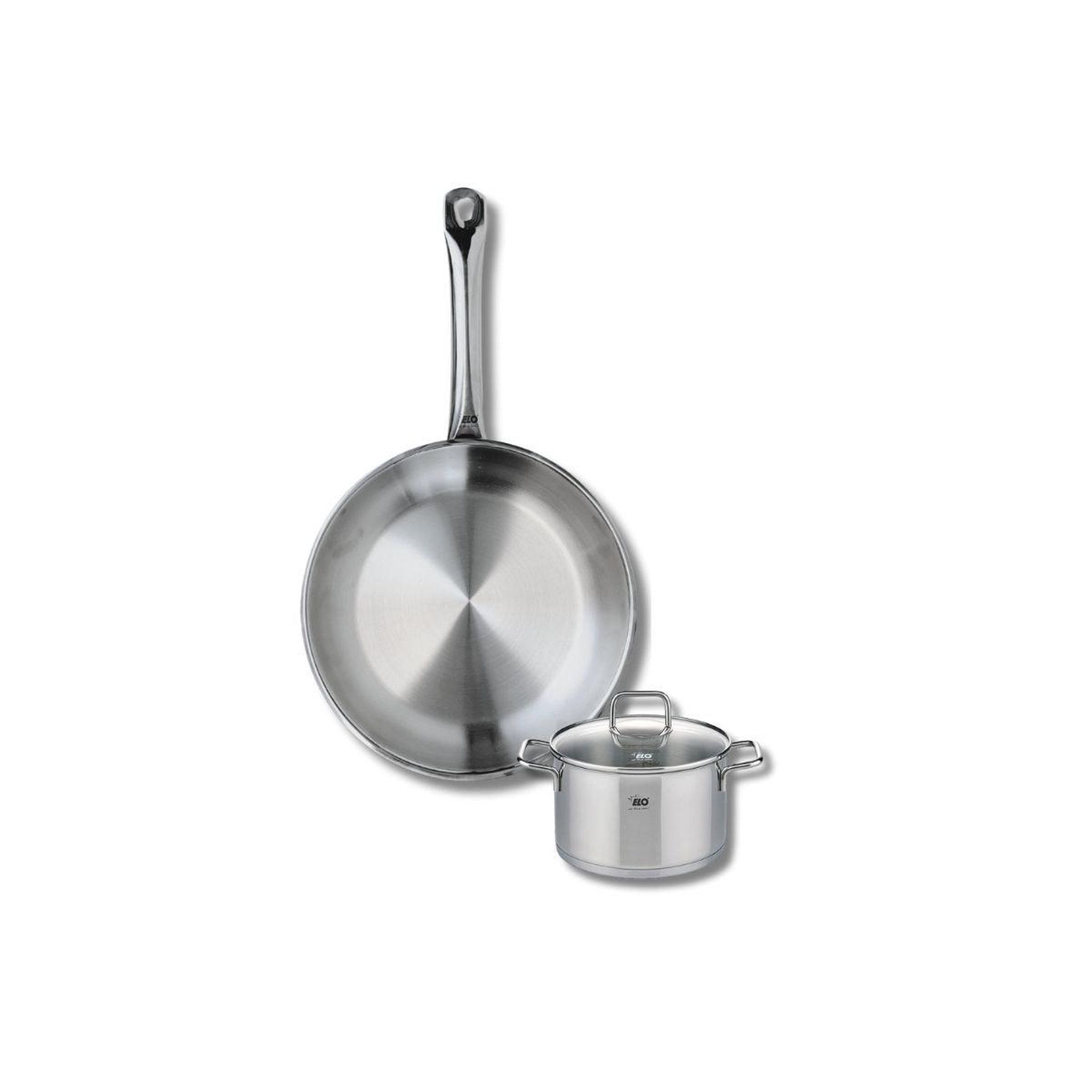 ELO Ensemble de 1 poêle de cuisson 28 cm et 1 faitout 14 cm elo profi citrin