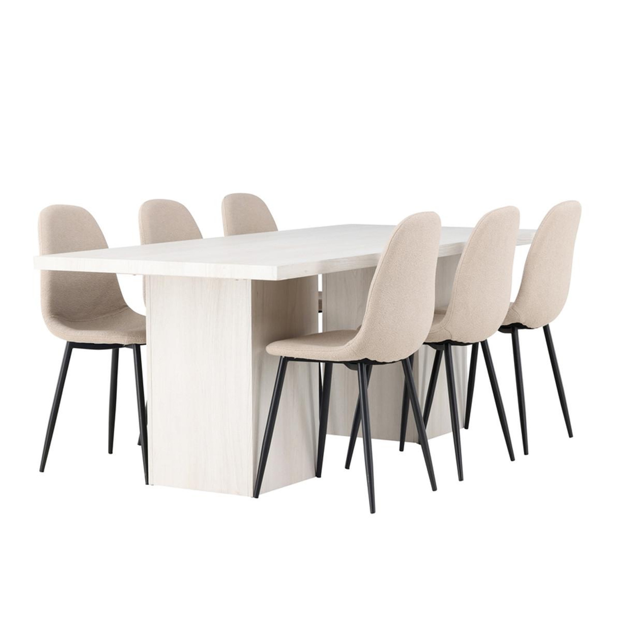 Paris Prix Ensemble table à manger & 6 chaises  olga & polar  200cm naturel & beige