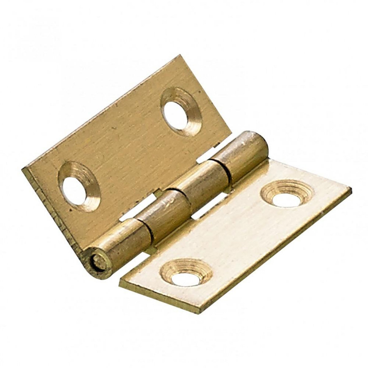 CENTRALE BRICO Lot de 2 charnières universelles laiton pour meuble, L.38 x l.32 mm