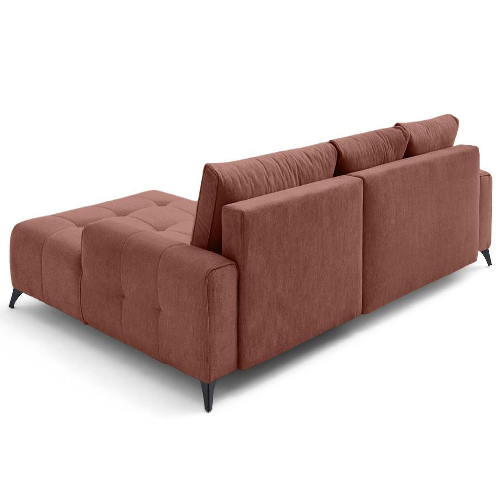 Voir la diapositive 5 : LISA DESIGN Rimini - canapé d'angle droit 4 places convertible avec coffre en tissu texturé