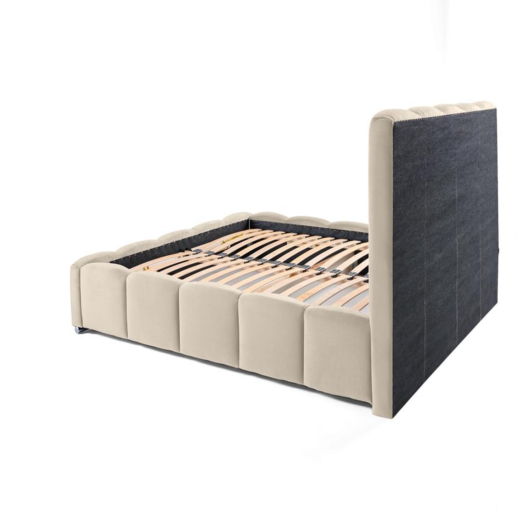 Voir la diapositive 6 : BEST MOBILIER Torreon - lit coffre - 160x200 - sommier inclus - en velours