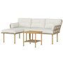 Voir la diapositive 1 : OUTSUNNY Salon de jardin d'angle 4 places style exotique - coussins, table basse inclus - résine tressée aspect rotin
