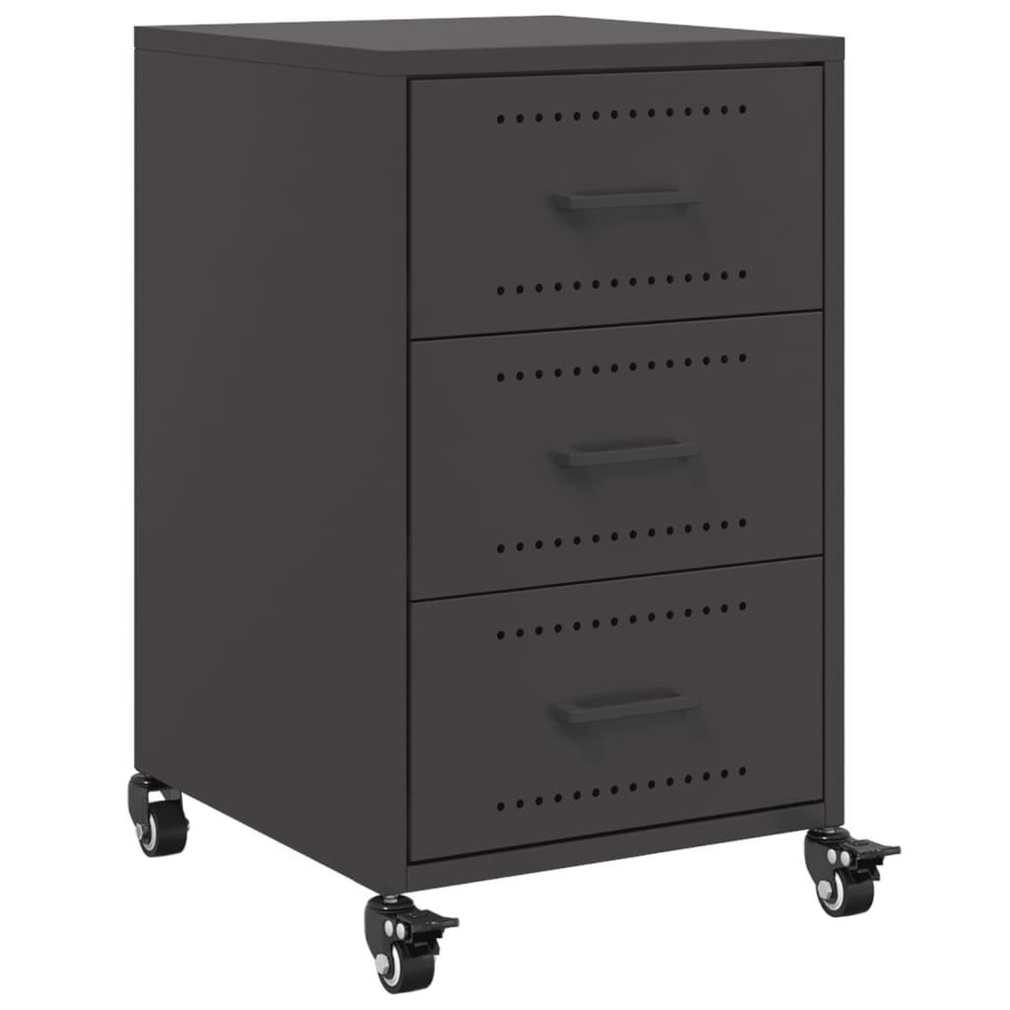 Voir la diapositive 2 : VIDAXL Table de chevet noir 36x39x59 cm acier