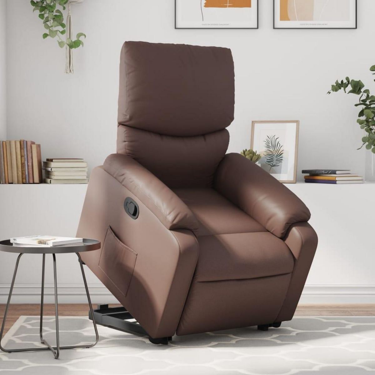 VIDAXL Fauteuil inclinable marron similicuir