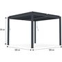 Voir la diapositive 4 : Habitat et Jardin Pergola bioclimatique avec led en aluminium  Windsor premium  3 x 3 - Gris
