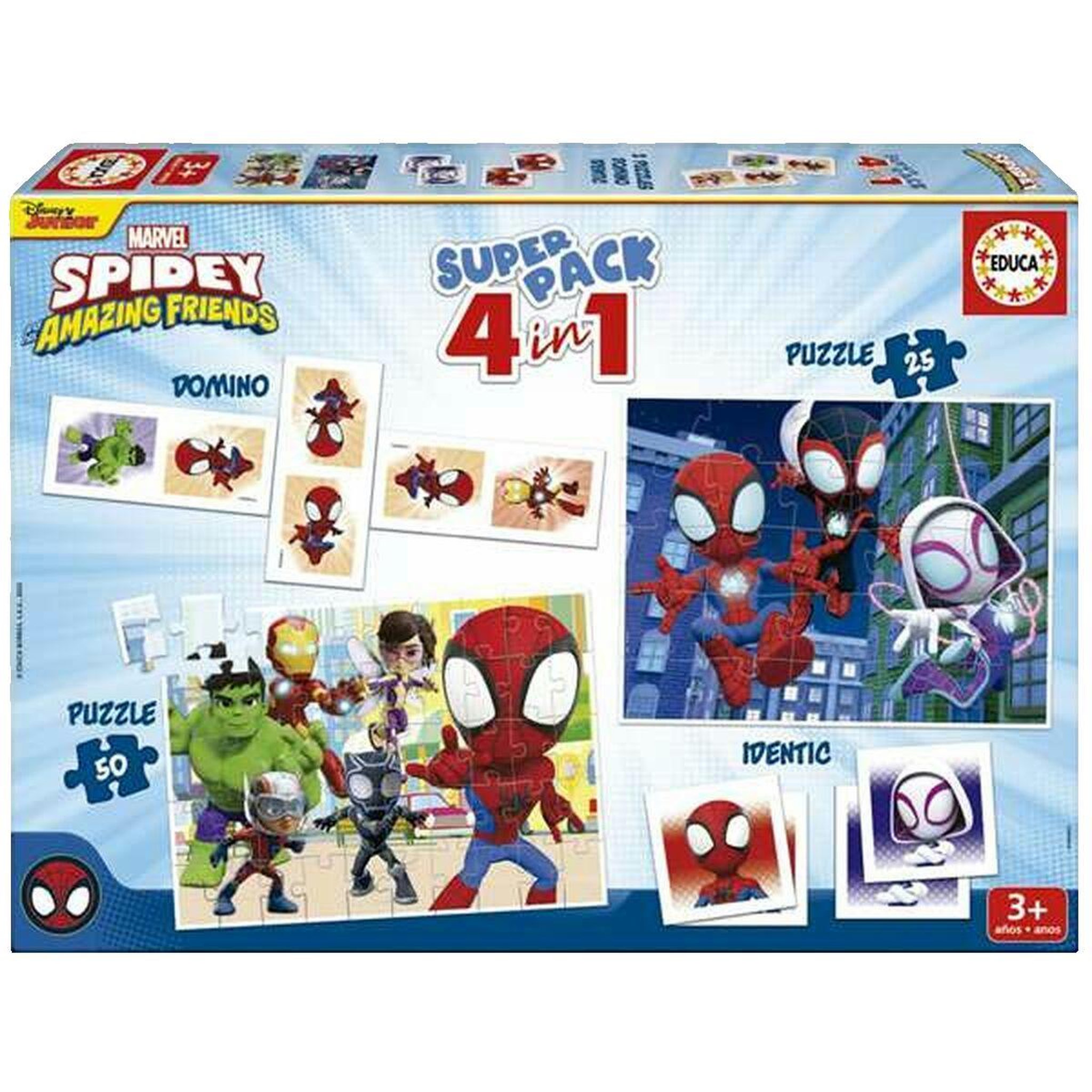 Voir la diapositive 2 : EDUCA Coffret 2 jeux éducatifs + 2 puzzles - Spidey & His Amazing Friends - EDUCA - Superpack