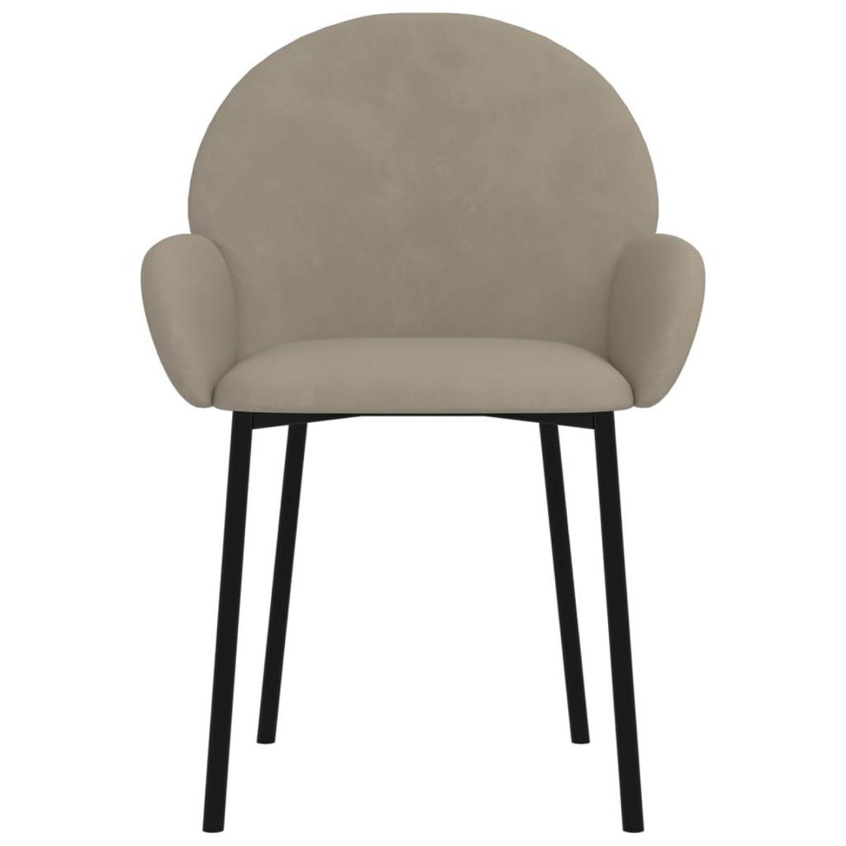 VIDAXL Chaises a manger lot de 2 Gris clair Velours