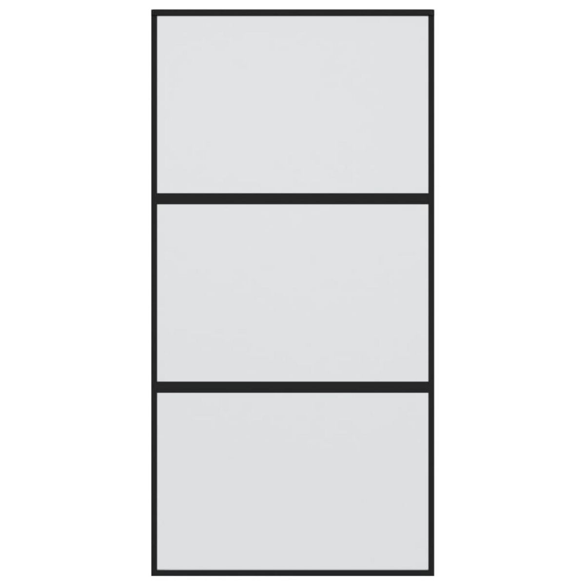 VIDAXL Porte coulissante noir 102,5x205 cm verre trempe aluminium