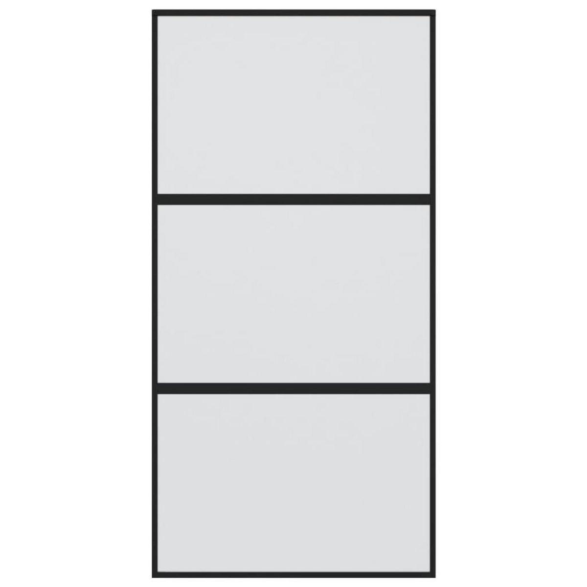 VIDAXL Porte coulissante noir 102,5x205 cm verre trempe aluminium