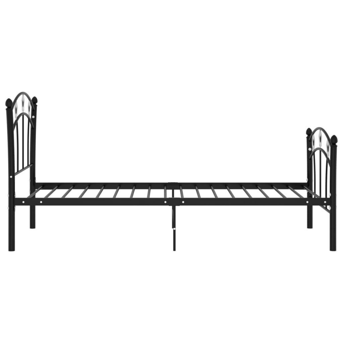 VIDAXL Cadre de lit sans matelas noir metal 90x200 cm