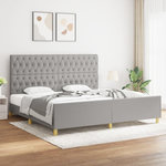VIDAXL Cadre de lit sans matelas avec tete de lit gris clair tissu