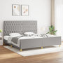 Voir la diapositive 1 : VIDAXL Cadre de lit sans matelas avec tete de lit gris clair tissu