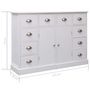 Voir la diapositive 6 : VIDAXL Buffet avec 10 tiroirs Blanc 113x30x79 cm Bois