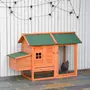 PAWHUT PawHut Poulailler cottage cage à poules sur pied dim. 170L x 81l x 110H cm multi-équipement bois sapin lasuré