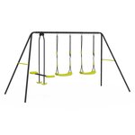 ID MARKET Balançoire 3 agrès portique 2 balançoires et 1 face à face