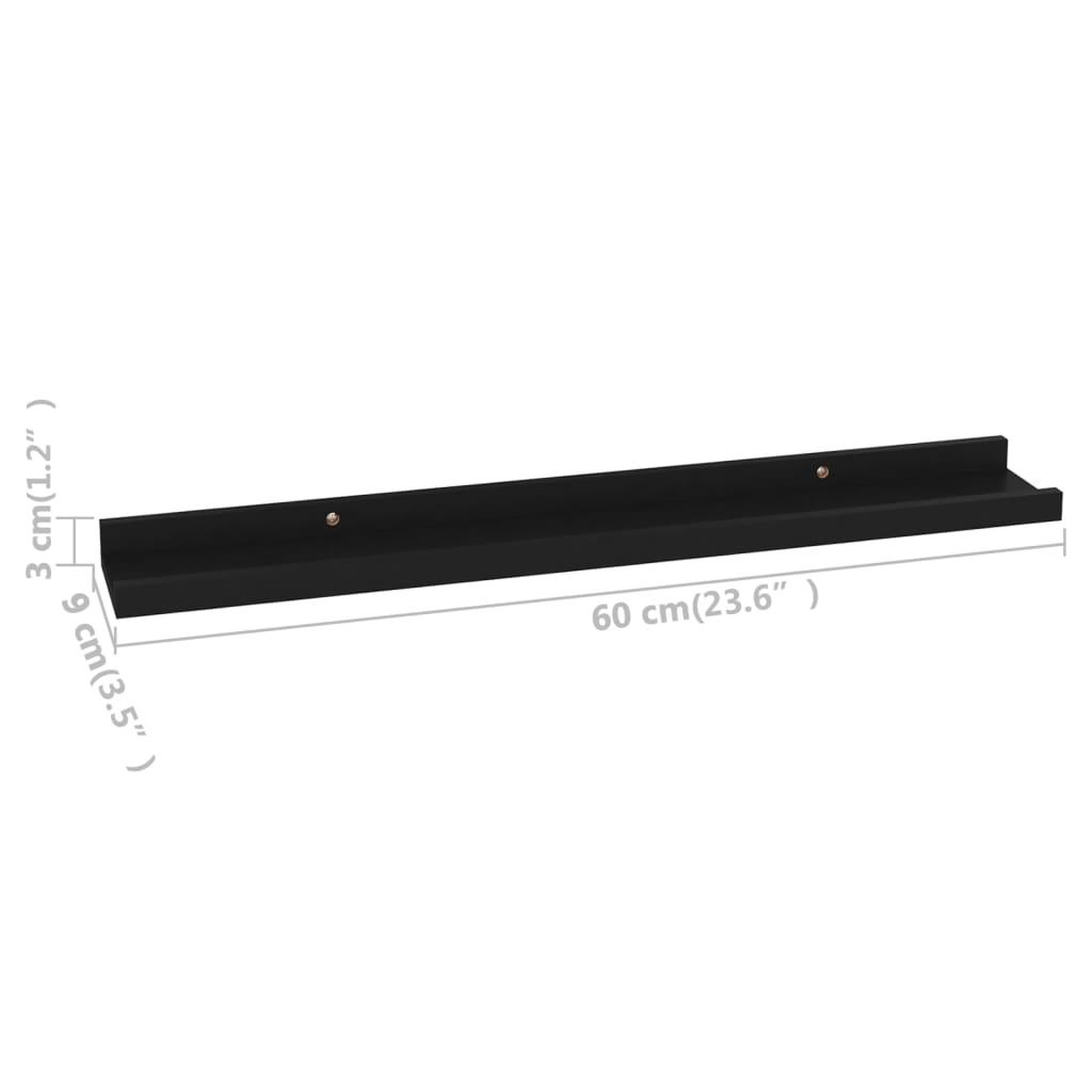 Voir la diapositive 6 : VIDAXL Etageres murales 4 pcs Noir 60x9x3 cm
