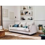 LISA DESIGN Anna - canapé droit 3 places convertible avec poche en velours. Coloris disponibles : Bleu