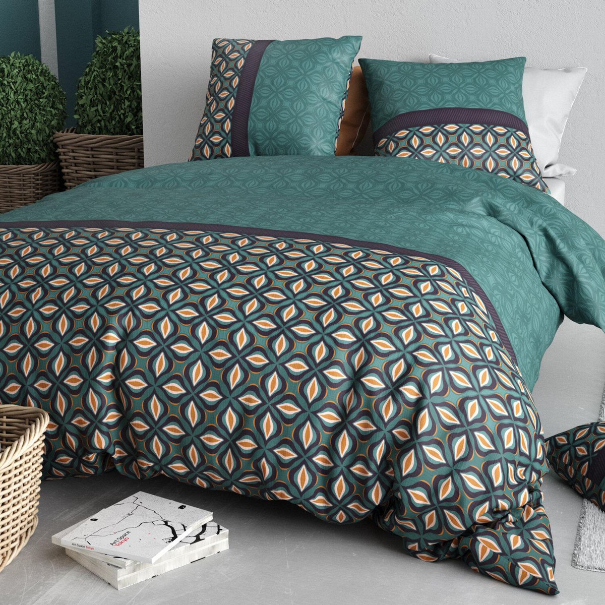 ATELIER DU COTON Parure housse de couette 100% coton 57fils victory