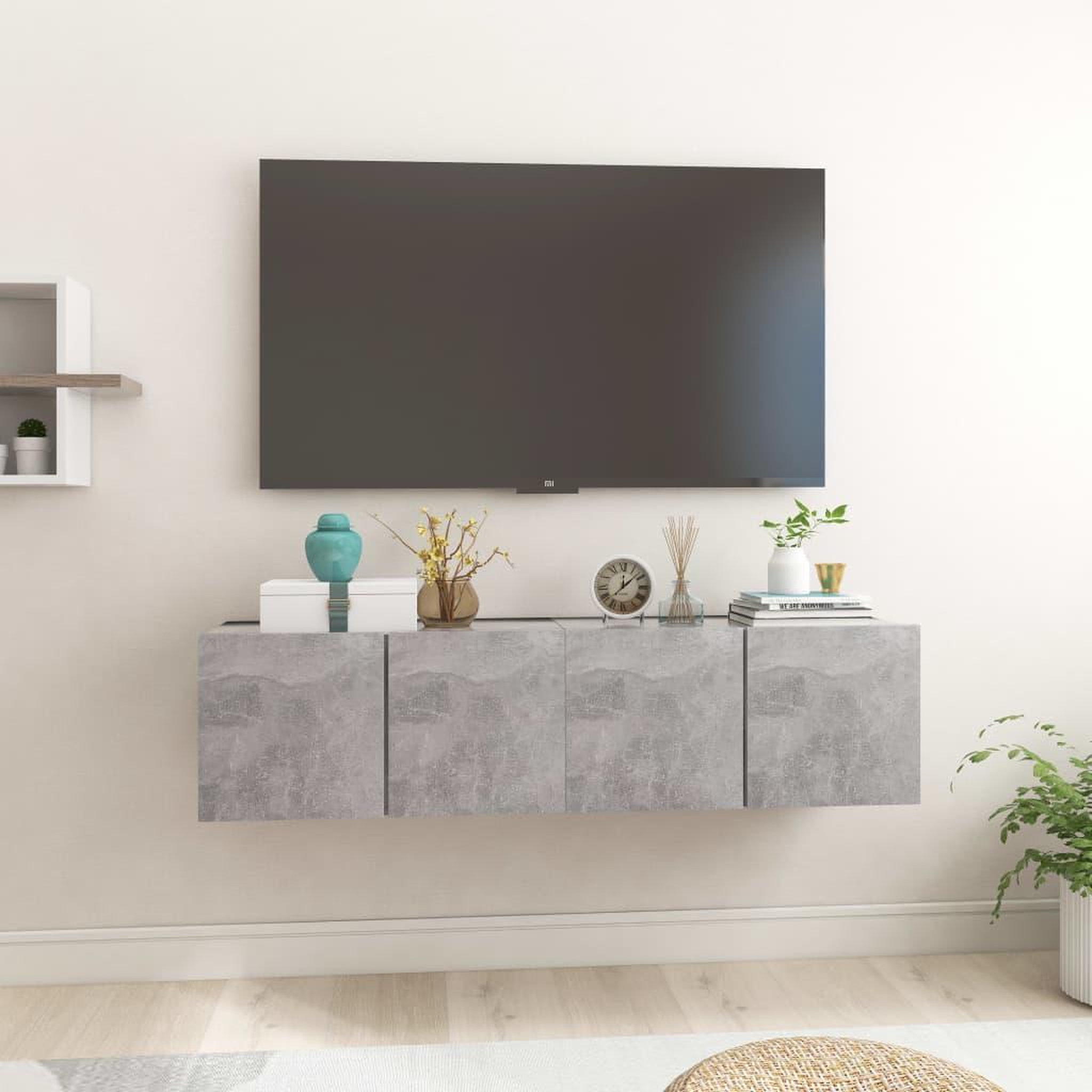 Voir la diapositive 1 : VIDAXL Meubles TV suspendus 2 pcs Gris beton 60x30x30 cm