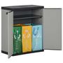 Voir la diapositive 2 : VIDAXL Armoire a dechets de jardin Gris et noir 68x40x85 cm PP
