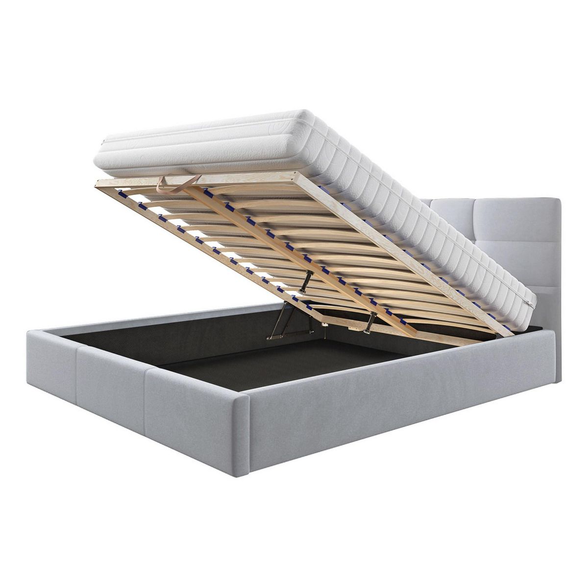 BEST MOBILIER Mael - lit coffre - 180x200 - en tissu - sommier inclus